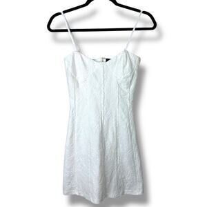 Lulus NWOT Dainty Personality Ivory Lace Seamed Bustier Corset Fitted Mini Dress